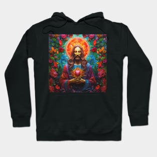 Sacred Heart with Flowers Hoodie